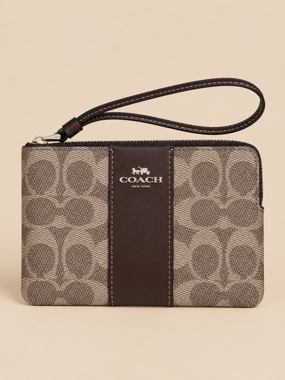 Cartera de Mano Coach Corner Zip Wristlet – Signature Canvas