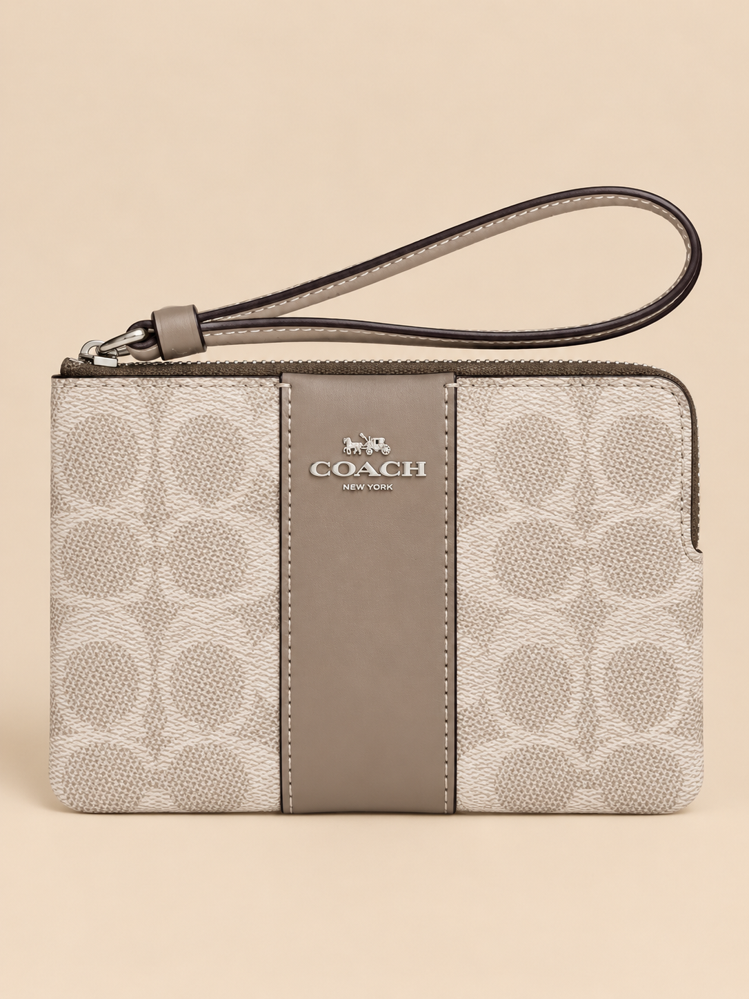 Cartera de Mano Coach Corner Zip Wristlet – Signature Canvas