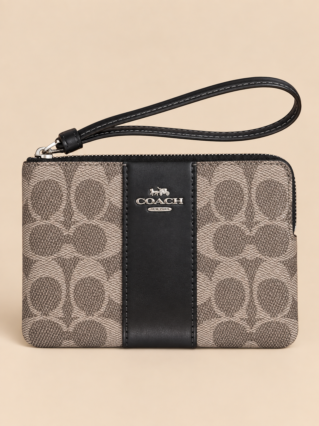 Cartera de Mano Coach Corner Zip Wristlet – Signature Canvas