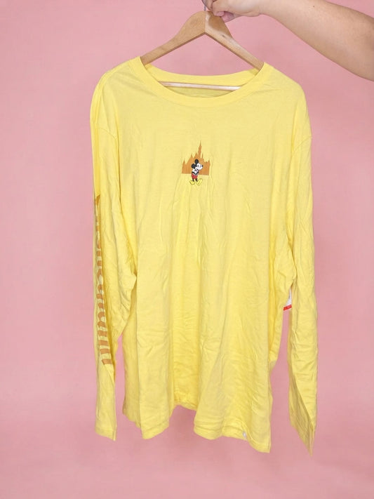 Playera Disney Mickey Mouse Manga Larga - Color Amarillo Unisex