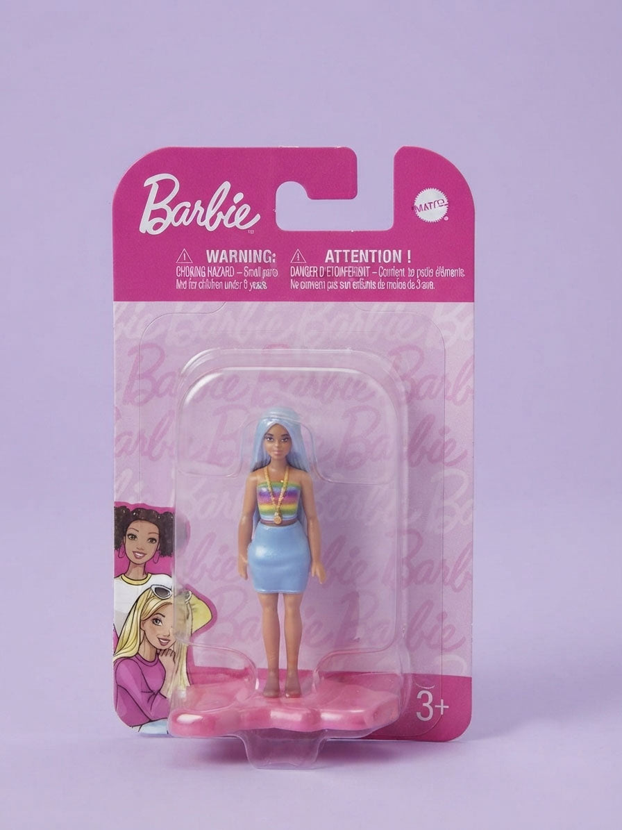 Mini Figura Barbie Falda Azul