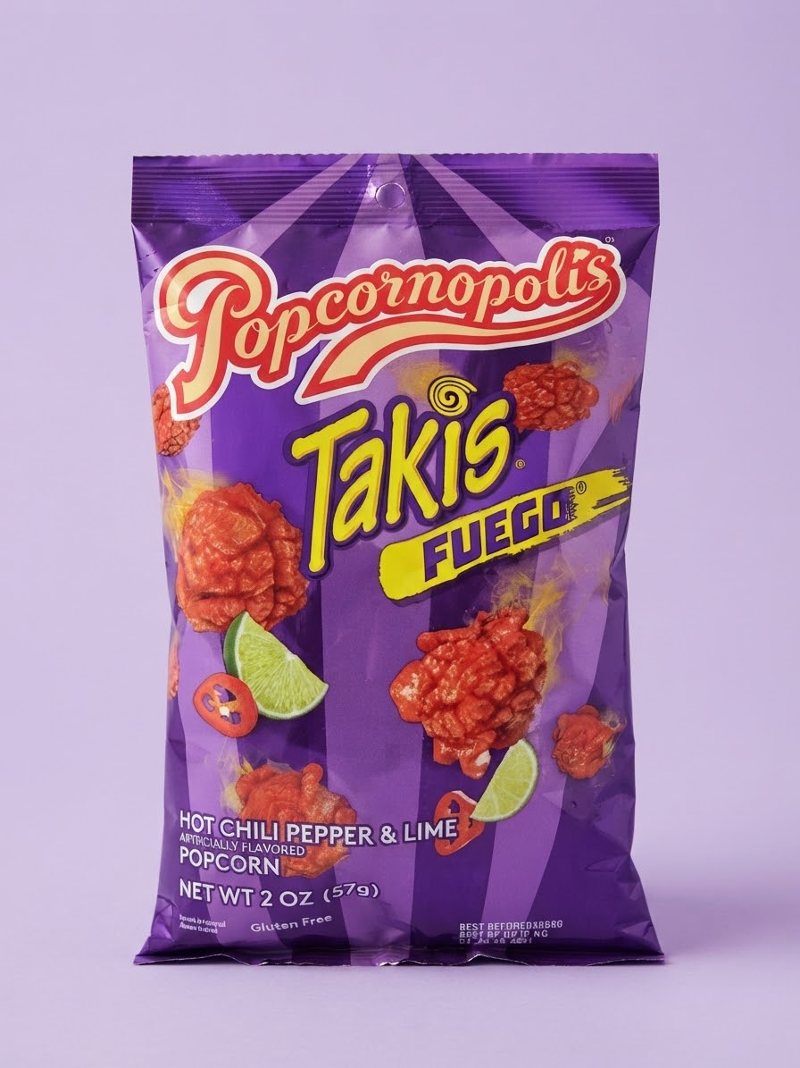 Popcornopolis Takis Fuego con sabor a chile y limón