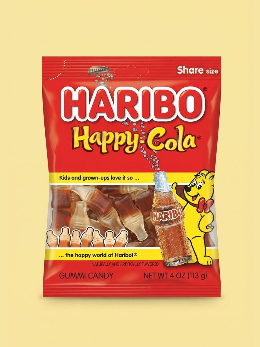 Haribo Happy Cola (113g / 4 oz) – Gomitas en Forma de Botella
