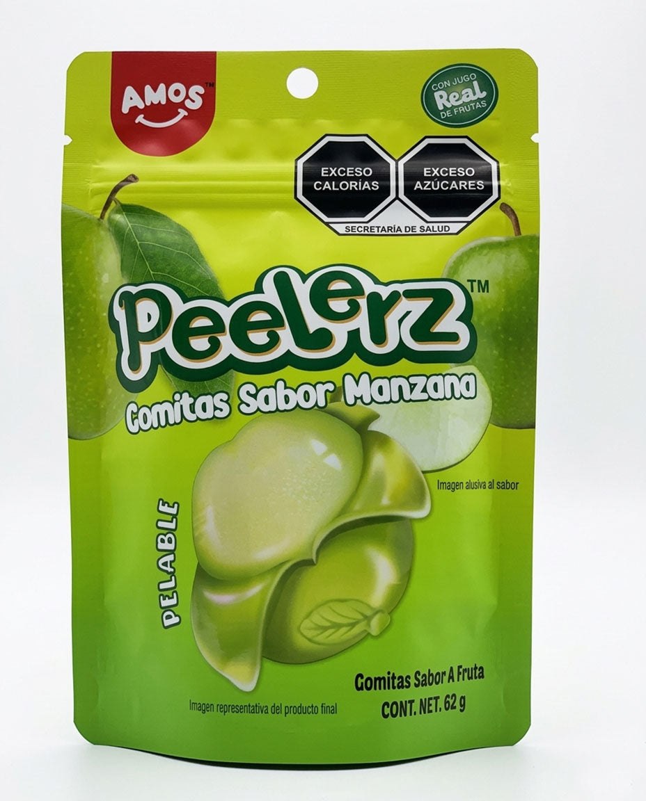 Gomitas Pelables Manzana Verde Peelerz Amos 62 g