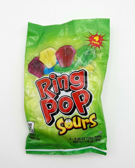 4 Pack Ring Pop Sours Anillo De Dulce Caramelo 40 g